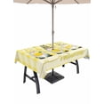 thumbnail image 1 of Outdoor Tablecloth with Umbrella Hole for Patio/Picnic/Party/Camping, Lemon Gnomes Waterproof Table Cloth Rectangle Table Cover Washable, Summer Botanical Fruit Yellow Buffalo Plaid (60"x 120"), 1 of 8