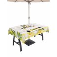 thumbnail image 1 of Outdoor Tablecloth with Umbrella Hole for Patio/Picnic/Party/Camping, Lemon Gnomes Waterproof Table Cloth Rectangle Table Cover Washable, Summer Botanical Fruit Wooden Grain Plaid (54"x 80"), 1 of 8