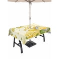 thumbnail image 1 of Outdoor Tablecloth with Umbrella Hole for Patio/Picnic/Party/Camping, Lemon Gnomes Waterproof Table Cloth Rectangle Table Cover Washable, Yellow Summer Tropical Fruits Lemon (60"x 102"), 1 of 8