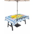 thumbnail image 1 of Outdoor Tablecloth with Umbrella Hole for Patio/Picnic/Party/Camping, Lemons Coastal Waterproof Table Cloth Rectangle Table Cover Washable, Summer Botanical Floral Striped Farmhouse (60"x 102"), 1 of 8