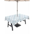 thumbnail image 1 of Outdoor Tablecloth with Umbrella Hole for Patio/Picnic/Party/Camping, Light Blue Plaid Waterproof Table Cloth Rectangle Table Cover Washable, Modern Minimalist Check Stripes (54"x 80"), 1 of 9