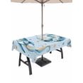 thumbnail image 1 of Outdoor Tablecloth with Umbrella Hole for Patio/Picnic/Party/Camping, Light Blue Space Rocket Waterproof Table Cloth Rectangle Table Cover Washable, Modena Abstract Universe Planet (52"x 70"), 1 of 8