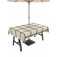 thumbnail image 1 of Outdoor Tablecloth with Umbrella Hole for Patio/Picnic/Party/Camping, Linen Buffalo Check Waterproof Table Cloth Rectangle Table Cover Washable, Retro Black Lines Grid Pattern (52"x 70"), 1 of 8