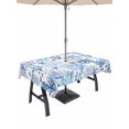 thumbnail image 1 of Outdoor Tablecloth with Umbrella Hole for Patio/Picnic/Party/Camping, Marine Coral Waterproof Table Cloth Rectangle Table Cover Washable, Coastal Ocean Underwater Starfish Summer Blue (54"x 80"), 1 of 8