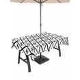 thumbnail image 1 of Outdoor Tablecloth with Umbrella Hole for Patio/Picnic/Party/Camping, Minimalist Art Waterproof Table Cloth Rectangle Table Cover Washable, Black White Boho Abstract Floral Lattice (60"x 102"), 1 of 9
