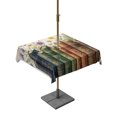 thumbnail image 1 of Outdoor Tablecloth with Umbrella Hole for Patio/Picnic/Party/Camping, Modern Books Flower Waterproof Table Cloth Square Cover Washable, Country Chic Floral Leaves Beige (54"x 54"), 1 of 9