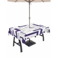 thumbnail image 1 of Outdoor Tablecloth with Umbrella Hole for Patio/Picnic/Party/Camping, Modern Geometric Blue Waterproof Table Cloth Rectangle Table Cover Washable, Abstract Minimalist Artwork Lines (60"x 120"), 1 of 8