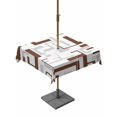 thumbnail image 1 of Outdoor Tablecloth with Umbrella Hole for Patio/Picnic/Party/Camping, Modern Geometric Brown Waterproof Table Cloth Square Cover Washable, Abstract Minimalist Artwork Lines (60"x 60"), 1 of 8