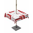 thumbnail image 1 of Outdoor Tablecloth with Umbrella Hole for Patio/Picnic/Party/Camping, Modern Geometric Red Waterproof Table Cloth Square Cover Washable, Abstract Minimalist Artwork Lines (54"x 54"), 1 of 8