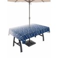 thumbnail image 1 of Outdoor Tablecloth with Umbrella Hole for Patio/Picnic/Party/Camping, Modern Navy Blue Waterproof Table Cloth Rectangle Table Cover Washable, Abstract Ombre Geometric Morocco (60"x 120"), 1 of 8
