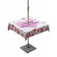 thumbnail image 1 of Outdoor Tablecloth with Umbrella Hole for Patio/Picnic/Party/Camping, Mother's Day Waterproof Table Cloth Square Cover Washable, Spring Floral Purple Love Heart Wood Grain (60"x 60"), 1 of 9
