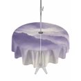 thumbnail image 1 of Outdoor Tablecloth with Umbrella Hole for Patio/Picnic/Party/Camping, Mountain Peak Waterproof Table Cloth Round Cover Washable, Purple Beige Mist Zen Modern Nature Fantasy (Dia 60"), 1 of 9
