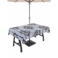 thumbnail image 1 of Outdoor Tablecloth with Umbrella Hole for Patio/Picnic/Party/Camping, Nautical Brown Anchor Waterproof Table Cloth Rectangle Table Cover Washable, Coastal Ocean Sea Grey Wooden Grain (52"x 70"), 1 of 9