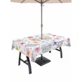 thumbnail image 1 of Outdoor Tablecloth with Umbrella Hole for Patio/Picnic/Party/Camping, Nautical Coastal Waterproof Table Cloth Rectangle Table Cover Washable, Summer Beach Shell Starfish Floral (60"x 102"), 1 of 8