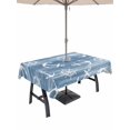 thumbnail image 1 of Outdoor Tablecloth with Umbrella Hole for Patio/Picnic/Party/Camping, Nautical Coastal Waterproof Table Cloth Rectangle Table Cover Washable, Summer Ocean Anchors Rudder Retro Blue (60"x 84"), 1 of 9