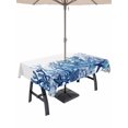 thumbnail image 1 of Outdoor Tablecloth with Umbrella Hole for Patio/Picnic/Party/Camping, Nautical Coastal Waterproof Table Cloth Rectangle Table Cover Washable, Summer Ocean Coral Starfish Conch Blue (60"x 102"), 1 of 8