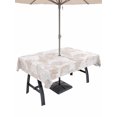 thumbnail image 1 of Outdoor Tablecloth with Umbrella Hole for Patio/Picnic/Party/Camping, Nautical Seashell Waterproof Table Cloth Rectangle Table Cover Washable, Summer Coastal Marine Shells Beige (54"x 80"), 1 of 8