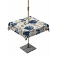 thumbnail image 1 of Outdoor Tablecloth with Umbrella Hole for Patio/Picnic/Party/Camping, Navy Blue Beige Floral Waterproof Table Cloth Square Cover Washable, Vintage Farmhouse Floral Leaves (54"x 54"), 1 of 9