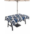 thumbnail image 1 of Outdoor Tablecloth with Umbrella Hole for Patio/Picnic/Party/Camping, Navy Blue Black Geometric Waterproof Table Cloth Rectangle Table Cover Washable, Abstract Art Diamond Modern (54"x 80"), 1 of 8