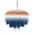 thumbnail image 1 of Outdoor Tablecloth with Umbrella Hole for Patio/Picnic/Party/Camping, Navy Blue Burnt Orange Ombre Waterproof Table Cloth Round Cover Washable, Modern Gradient Abstract (Dia 54"), 1 of 9