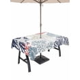 thumbnail image 1 of Outdoor Tablecloth with Umbrella Hole for Patio/Picnic/Party/Camping, Navy Blue Coastal Waterproof Table Cloth Rectangle Table Cover Washable, Grey Red Beige Coral Starfish Nautical (60"x 120"), 1 of 9