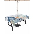 thumbnail image 1 of Outdoor Tablecloth with Umbrella Hole for Patio/Picnic/Party/Camping, Navy Blue Coastal Waterproof Table Cloth Rectangle Table Cover Washable, Shell Starfish Coral Nautical Summer Ocean (54"x 80"), 1 of 9