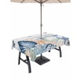 thumbnail image 1 of Outdoor Tablecloth with Umbrella Hole for Patio/Picnic/Party/Camping, Navy Blue Coastal Waterproof Table Cloth Rectangle Table Cover Washable, Shell Starfish Coral Nautical Wooden Ocean (60"x 120"), 1 of 9