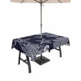 thumbnail image 1 of Outdoor Tablecloth with Umbrella Hole for Patio/Picnic/Party/Camping, Navy Blue Coastal Waterproof Table Cloth Rectangle Table Cover Washable, Starfish Coral Summer Beach Ocean (60"x 120"), 1 of 8