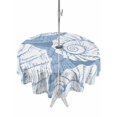 thumbnail image 1 of Outdoor Tablecloth with Umbrella Hole for Patio/Picnic/Party/Camping, Navy Blue Conch Waterproof Table Cloth Round Cover Washable, Coastal Summer Ocean Nautical (Dia 54"), 1 of 9