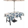 thumbnail image 1 of Outdoor Tablecloth with Umbrella Hole for Patio/Picnic/Party/Camping, Navy Blue Floral Waterproof Table Cloth Rectangle Table Cover Washable, Spring Flowers Rustic Butterfly (60"x 84"), 1 of 8