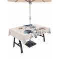 thumbnail image 1 of Outdoor Tablecloth with Umbrella Hole for Patio/Picnic/Party/Camping, Navy Blue Floral Waterproof Table Cloth Rectangle Table Cover Washable, Watercolor Flowers Farmhouse Linen (52"x 70"), 1 of 8