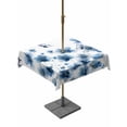 thumbnail image 1 of Outdoor Tablecloth with Umbrella Hole for Patio/Picnic/Party/Camping, Navy Blue Floral Waterproof Table Cloth Square Cover Washable, Spring Flowers Butterflies Watercolor (60"x 60"), 1 of 8