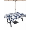 thumbnail image 1 of Outdoor Tablecloth with Umbrella Hole for Patio/Picnic/Party/Camping, Navy Blue Monstera Deliciosa Waterproof Table Cloth Rectangle Table Cover Washable, Tropical Summer Botanical (54"x 80"), 1 of 9