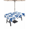 thumbnail image 1 of Outdoor Tablecloth with Umbrella Hole for Patio/Picnic/Party/Camping, Navy Blue Shell Coastal Waterproof Table Cloth Rectangle Table Cover Washable, Summer Beach Ocean Conch (60"x 120"), 1 of 9