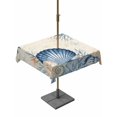 thumbnail image 1 of Outdoor Tablecloth with Umbrella Hole for Patio/Picnic/Party/Camping, Navy Blue Shell Coastal Waterproof Table Cloth Square Cover Washable, Beige Starfish Coral Summer Beach (60"x 60"), 1 of 9