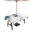 thumbnail image 1 of Outdoor Tablecloth with Umbrella Hole for Patio/Picnic/Party/Camping, Navy Blue Spring Floral Waterproof Table Cloth Rectangle Table Cover Washable, Farmhouse Butterfly (52"x 70"), 1 of 8