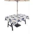 thumbnail image 1 of Outdoor Tablecloth with Umbrella Hole for Patio/Picnic/Party/Camping, Navy Blue Spring Floral Waterproof Table Cloth Rectangle Table Cover Washable, Farmhouse Flowers Modern Art (60"x 102"), 1 of 8