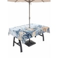 thumbnail image 1 of Outdoor Tablecloth with Umbrella Hole for Patio/Picnic/Party/Camping, Navy Blue Starfish Coastal Waterproof Table Cloth Rectangle Table Cover Washable, Nautical Summer Beach Coral Shell (60"x 120"), 1 of 8