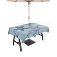 thumbnail image 1 of Outdoor Tablecloth with Umbrella Hole for Patio/Picnic/Party/Camping, Navy Blue Starfish Waterproof Table Cloth Rectangle Table Cover Washable, Coastal Ocean Summer Sea Nautical (60"x 102"), 1 of 8