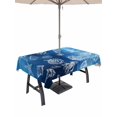 thumbnail image 1 of Outdoor Tablecloth with Umbrella Hole for Patio/Picnic/Party/Camping, Ocean Coral Waterproof Table Cloth Rectangle Table Cover Washable, Summer Seashells Conch Starfish Ombre Blue (54"x 80"), 1 of 8