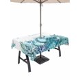 thumbnail image 1 of Outdoor Tablecloth with Umbrella Hole for Patio/Picnic/Party/Camping, Ocean Green Octopus Waterproof Table Cloth Rectangle Table Cover Washable, Coastal Coral Beach Nautical Starfish (60"x 120"), 1 of 8