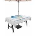 thumbnail image 1 of Outdoor Tablecloth with Umbrella Hole for Patio/Picnic/Party/Camping, Ocean Shell Waterproof Table Cloth Rectangle Table Cover Washable, Summer Coastal Marine Seashell Wooden Gray (60"x 120"), 1 of 8