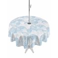 thumbnail image 1 of Outdoor Tablecloth with Umbrella Hole for Patio/Picnic/Party/Camping, Ocean Shell Waterproof Table Cloth Round Cover Washable, Summer Coastal Seashells Texture Light Blue (Dia 60"), 1 of 8