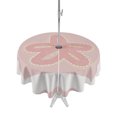 thumbnail image 1 of Outdoor Tablecloth with Umbrella Hole for Patio/Picnic/Party/Camping, Ocean Starfish Waterproof Table Cloth Round Cover Washable, Summer Coastal Cartoon Geometric Pink (Dia 54"), 1 of 9