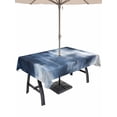 thumbnail image 1 of Outdoor Tablecloth with Umbrella Hole for Patio/Picnic/Party/Camping, Ombre Dark Blue Waterproof Table Cloth Rectangle Table Cover Washable, Modern Simple Painting Art (60"x 102"), 1 of 9