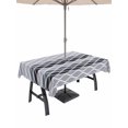 thumbnail image 1 of Outdoor Tablecloth with Umbrella Hole for Patio/Picnic/Party/Camping, Ombre Grey Waterproof Table Cloth Rectangle Table Cover Washable, Modern Abstract Waves Morocco Striped (52"x 70"), 1 of 8
