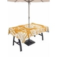 thumbnail image 1 of Outdoor Tablecloth with Umbrella Hole for Patio/Picnic/Party/Camping, Orange Conch Coastal Waterproof Table Cloth Rectangle Table Cover Washable, Nautical Summer Starfish Shell Coral (54"x 80"), 1 of 9