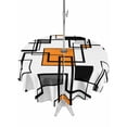 thumbnail image 1 of Outdoor Tablecloth with Umbrella Hole for Patio/Picnic/Party/Camping, Orange Geometric Waterproof Table Cloth Round Cover Washable, Black Grey Abstract Striped Modern Art (Dia 54"), 1 of 8