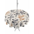 thumbnail image 1 of Outdoor Tablecloth with Umbrella Hole for Patio/Picnic/Party/Camping, Orange Grey Botanical Waterproof Table Cloth Round Cover Washable, Rustic Country Spring Floral Summer Leaf (Dia 60"), 1 of 8