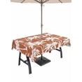 thumbnail image 1 of Outdoor Tablecloth with Umbrella Hole for Patio/Picnic/Party/Camping, Orange Palm Tree Summer Waterproof Table Cloth Rectangle Table Cover Washable, Beach Tropical Botanical Coastal (52"x 70"), 1 of 9